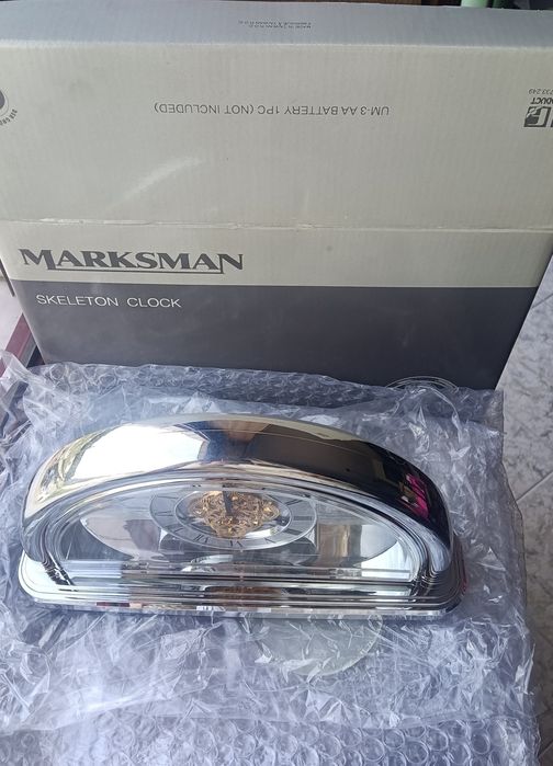 Relógio de Mesa Skeleton MARKSMAN – Design Elegante c/ Caixa