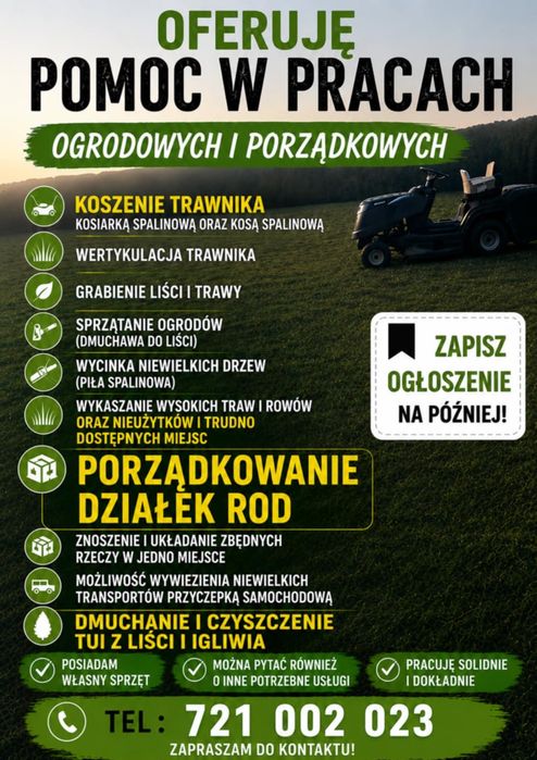 Koszenie Traw, koszenie wysokich traw,  koszenie nieużytków,  wywóz odpadów,  cięcie piłą spalinową,  wycinka niewielkich drzew
