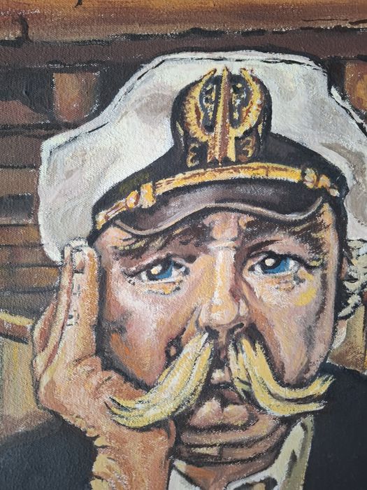 Obraz olejny 60 × 42 "Marynarz w zadumie"