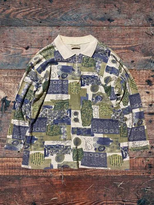 Vintage bluza sweter z fajnym wzorem zip pinterest Italy streetwear