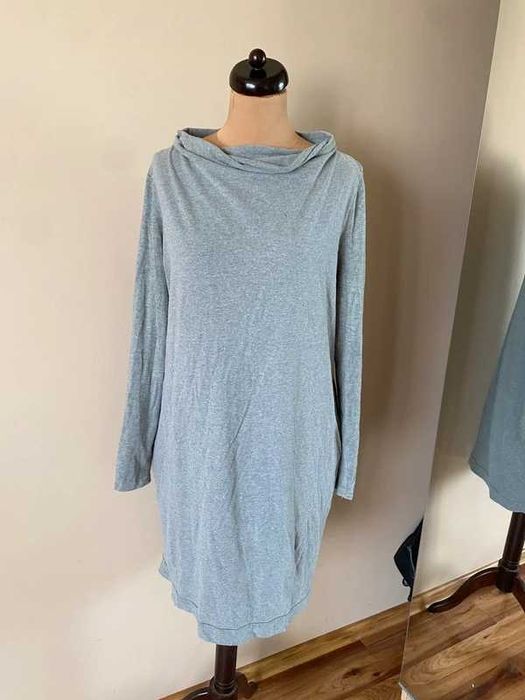 Xl 42 44 szary dres komin golf sukienka tatuum midi oversize sweter