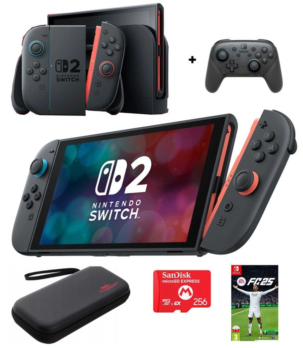 Konsola NINTENDO Switch 2 2w1 2x 256GB 2x Kontroler NOWA GRA GW Rach !