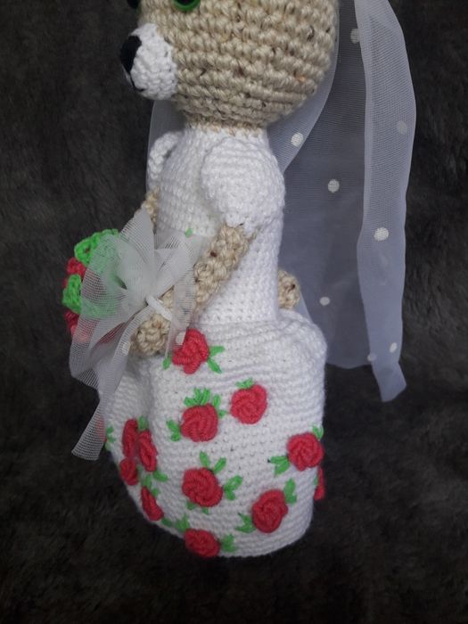 Misie ślubne młoda para dekoracja ślubna prezent handmade