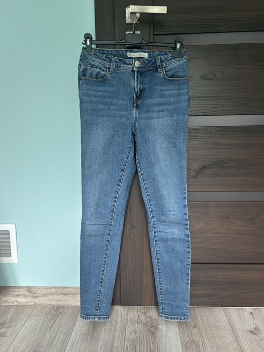 Jeansy skinny George 36 S wysoki stan rurki niebieskie