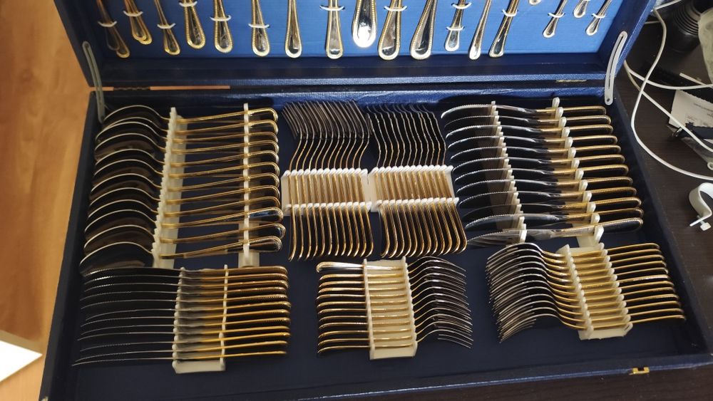 Faqueiro vintage ouro 24 quilates