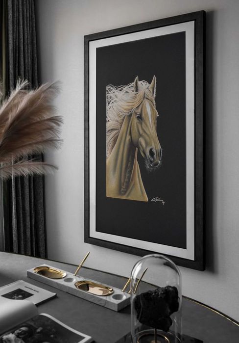 Quadro desenhado a Pastel seco "O Cavalo"