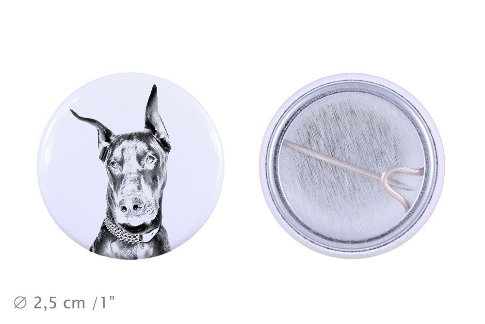 Doberman przypinka z psem mała Art-Dog