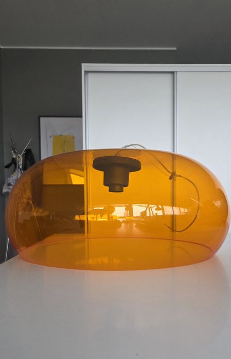 Luminária Pendente Moderna em Acrílico Laranja
