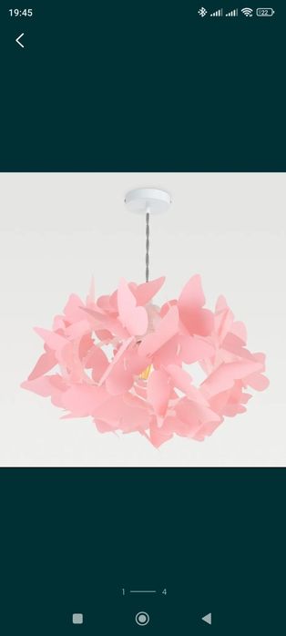 Candeeiro teto sklum rosa borboleta