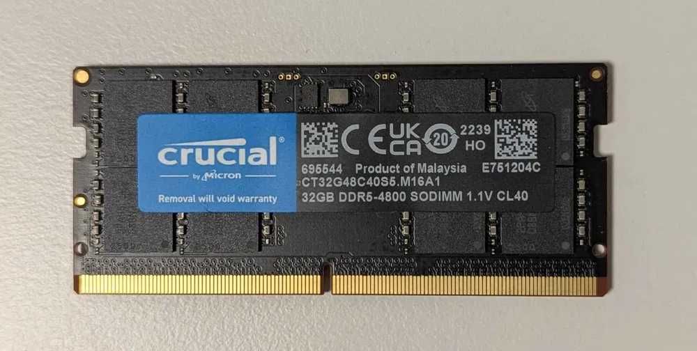 Pamięć SODIMM DDR5 Crucial 1x 32GB 4800MHz CL40