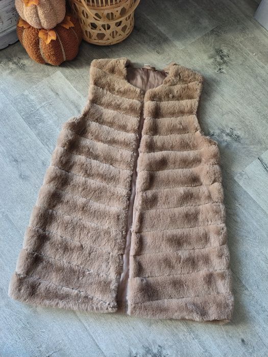 Nowe brązowa kamizelka bezrękawnik #włochata