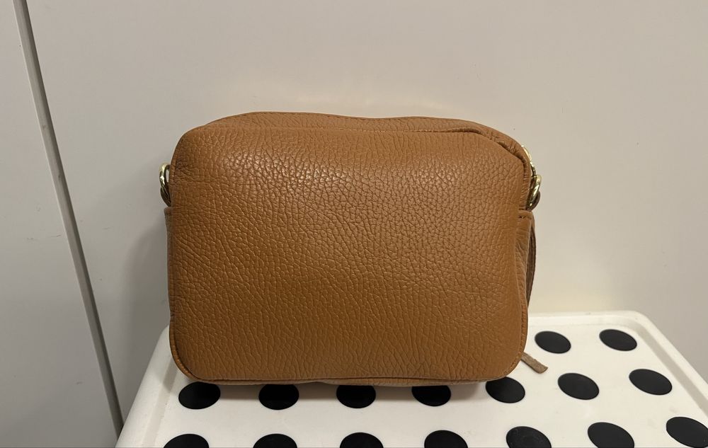 Mala a tiracolo em couro camel Firenze Artegiani