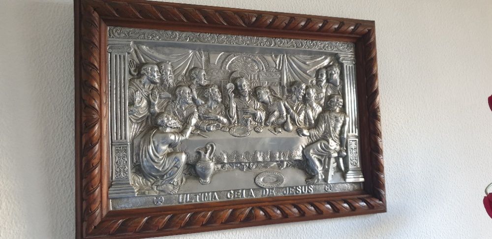 Sagrada Família em Estanho e Madeira de Castanho
