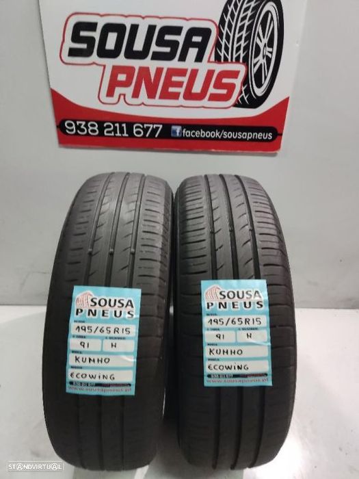 2 pneus semi novos 195-65r15 kumho - oferta dos portes