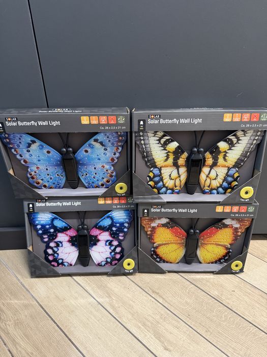 Motyle solarne lampy - 4 kolory