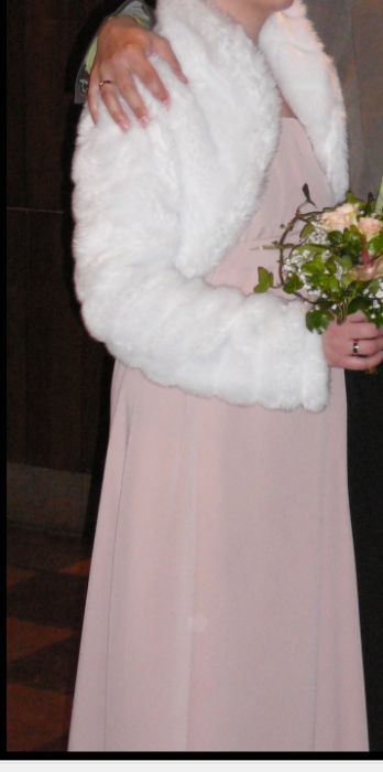 Suknia ślubna - beż/ pudrowy róż