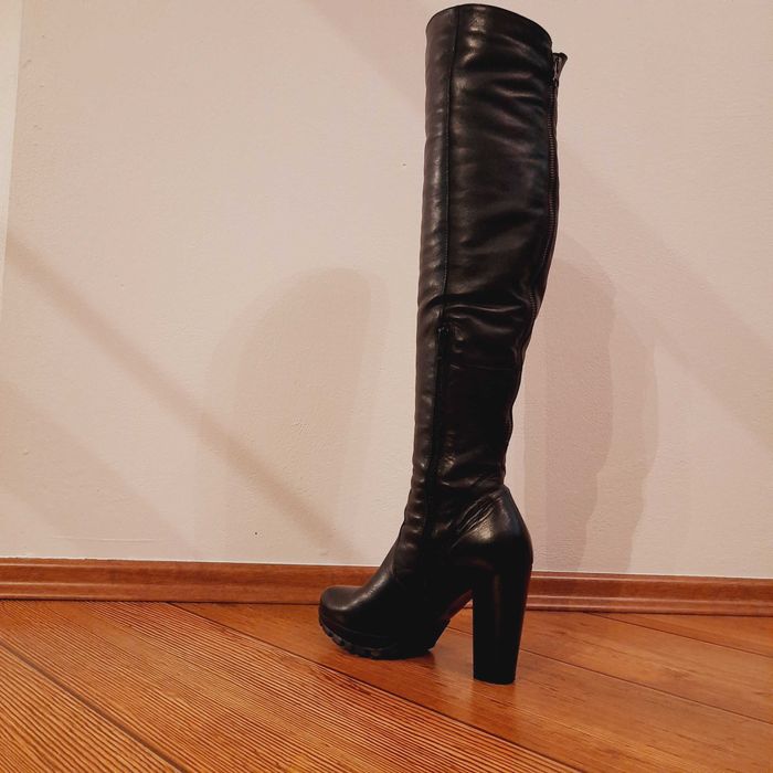 Buty kozaki skóra naturalna rozmiar 37