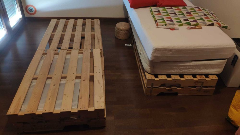 estrutura de cama em paletes - casal ou solteiro