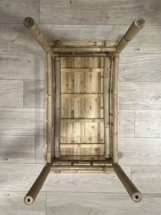 Mesa madeira e bambu