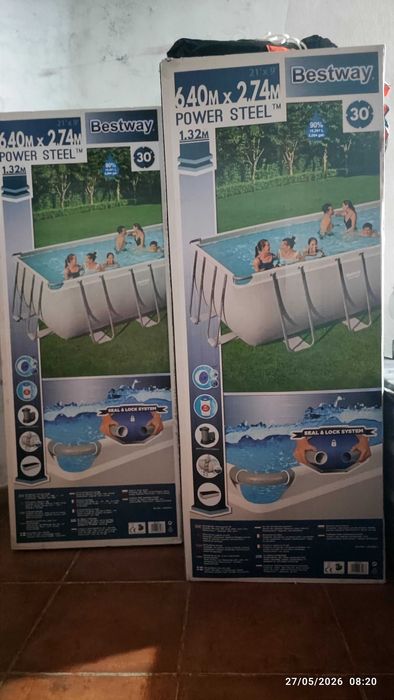 Piscina Nova bestway power steel 6,4m x 2,47m altura 1,32m  negociável