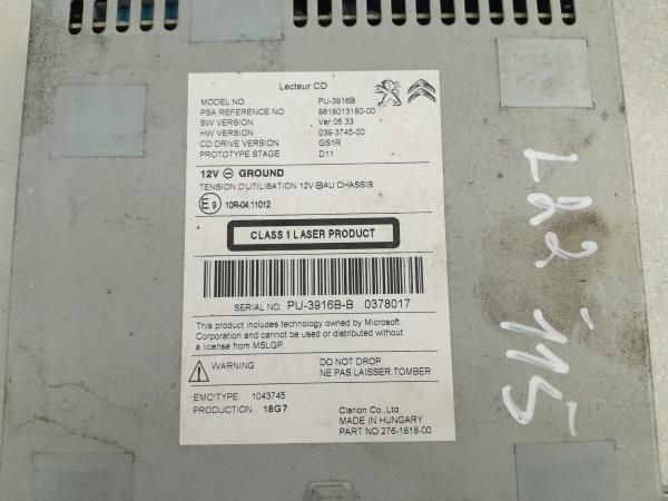 Caixa / leitor CDs CITROËN C4 II Van (NC)