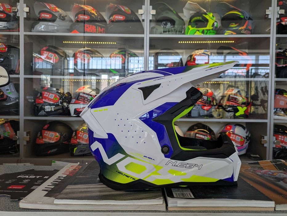 Мото шолом ендуро кросовий під окуляри NOX N634 Matt Black на