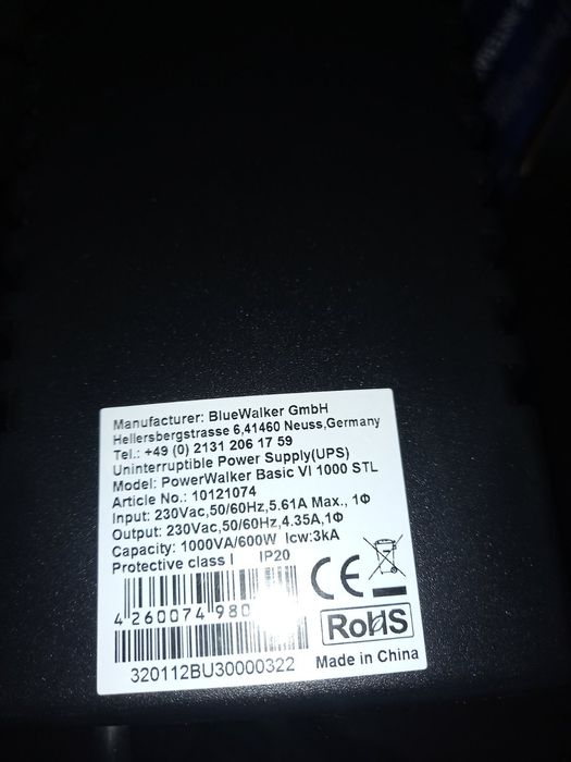 ИБП PowerWalker Basic VI 1000 STL источник бесперебойного питання