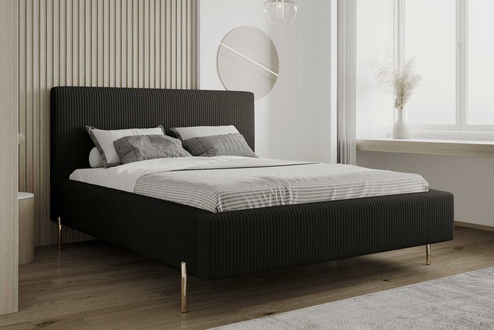 Łóżko DO SYPIALNI tapicerowane z POJEMNIKIEM na pościel RÓŻNE WYMIARY