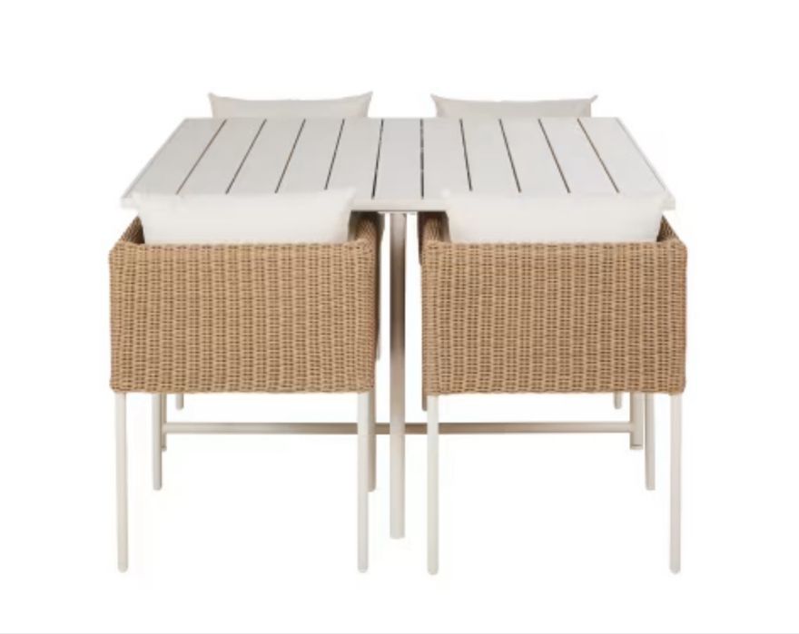 Mesa de metal e resina em bege Maisons du Monde