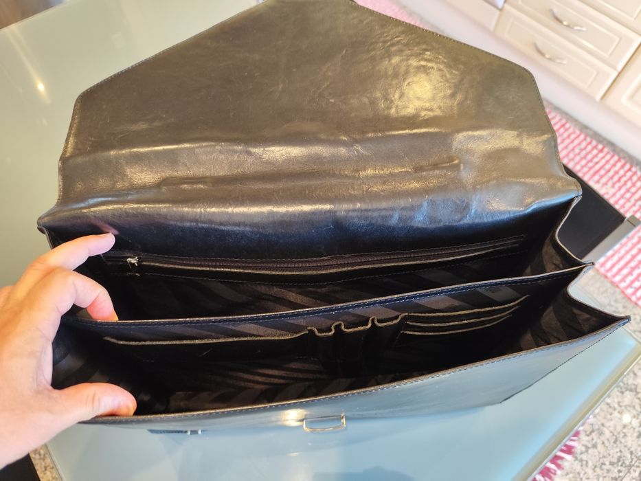 Pasta / Mala executiva elegante homem em pele mafli