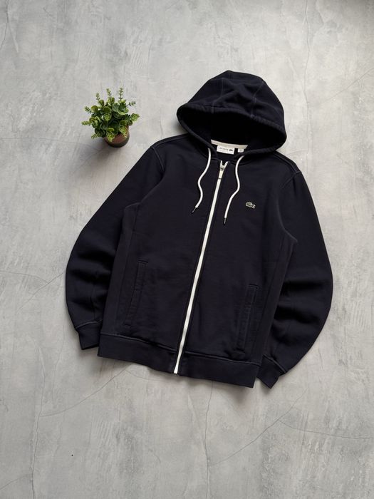 Зіп худі Lacoste Navy Blue Zip оригінал класична базова кофта S-M