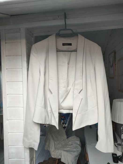 Żakiet narzutka marynarka damska r.40 jasny