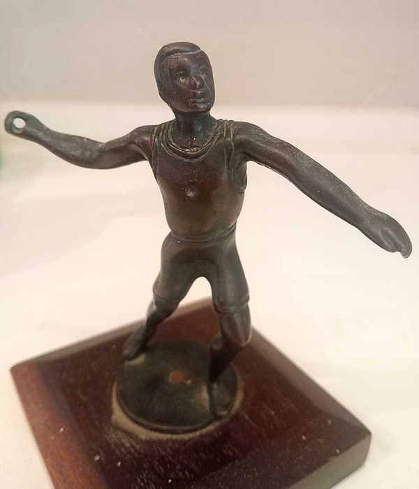 Antiga Escultura Bronze Lançador de Dardo
