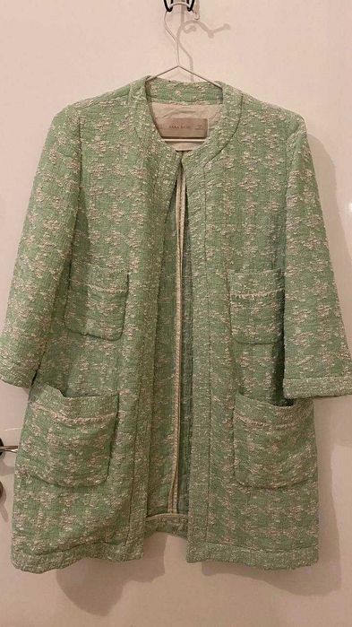 Żakiet / płaszcz w stylu tweedowym Zara Basic