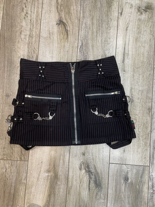 Міні спідниця Living Dead Souls в смужку punk goth