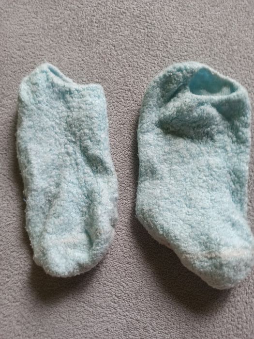 Ciepłe skarpetki stopki damskie Lazurowe