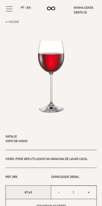 Copos vinho 20 cl pé alto