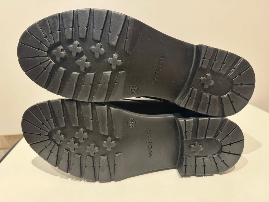 Damskie Czarne botki Wojas, trzewiki  w stylu biker roz. 38