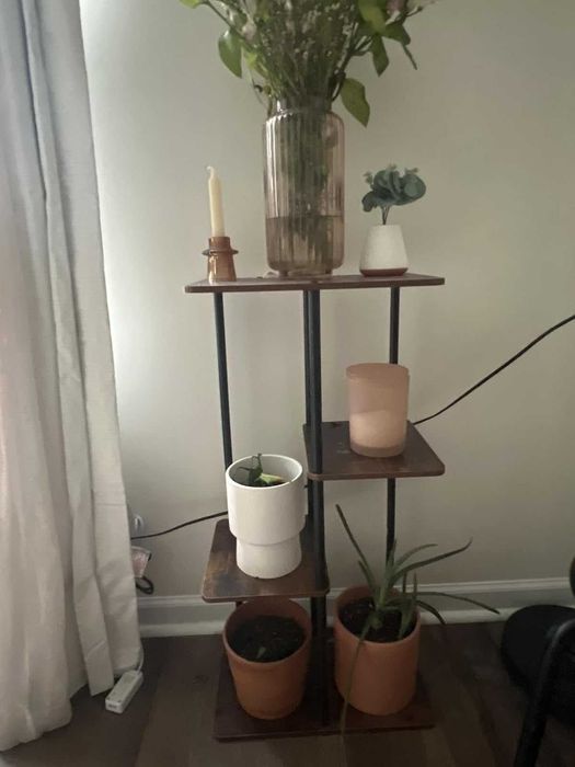 Kwietnik stojak na kwiaty drewniany narożny z 4 poziomami 78 cm