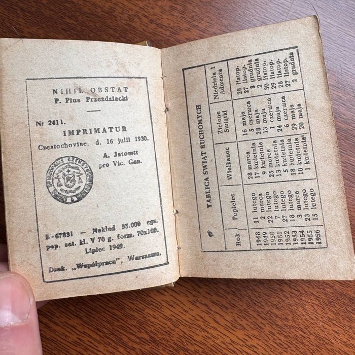 Stary Modlitewnik Zdrowaś Maria 1949 rok Warszawa