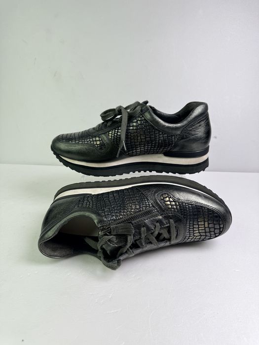 Sneakersy skórzane zielone Gabor r.40 styl casual komfortowe