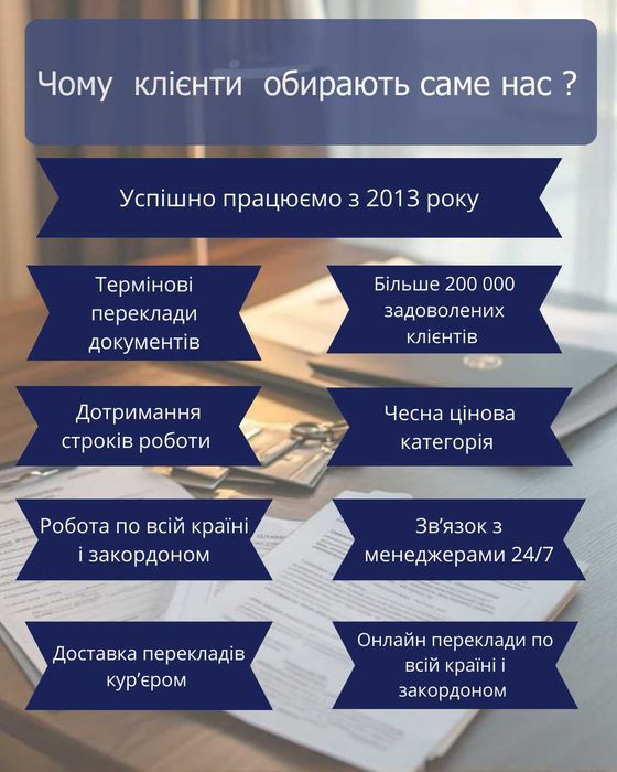 НАЙКРАЩА ЦІНА.ТЕРМІНОВІ переклади документів,44 МОВИ.Апостиль.ЛЕГАЛІЗА