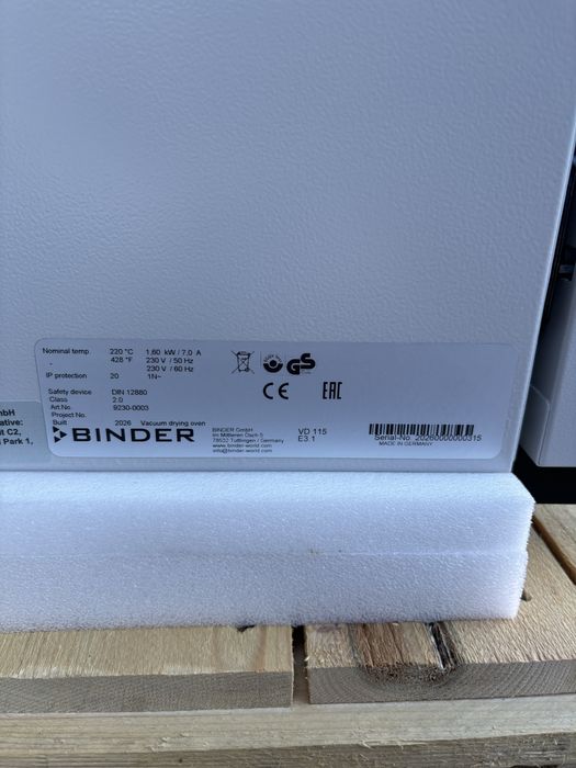 Suszarka próżniowa Binder VD 115