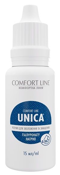 Окуляри для зору. Краплі очні Unica. 15 ml.
