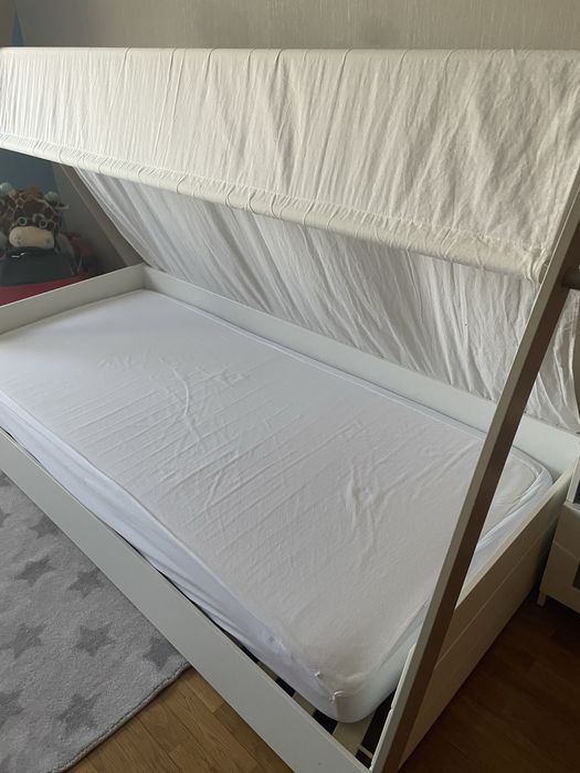 Cama de solteiro de criança com colchão 200x90cm