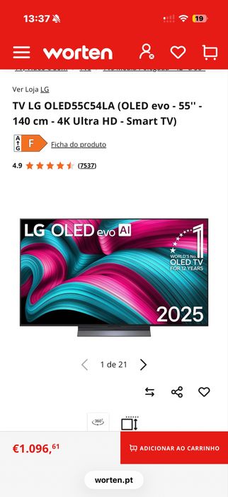 LG oled C5 55” 4K AI — NOVA LACRADA