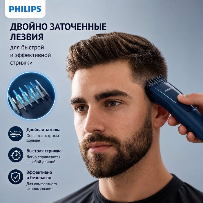 Машинка для стрижки волос PHILIPS( Series 3000). Модель HC3688/15 В комплекте с фирменным футляром  Philips.