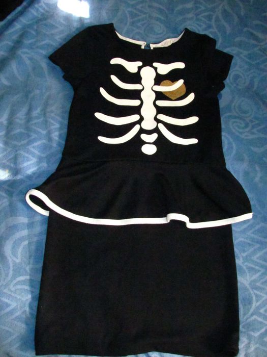 Платье H&M Girl Halloween Skeleton,  с оборками, размер 8-10 лет