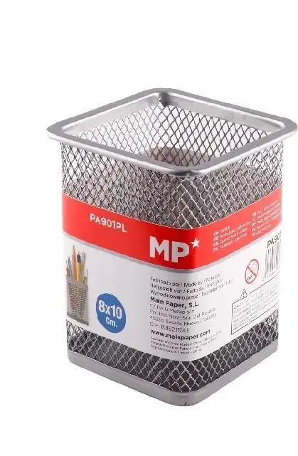 Pojemnik na długopisy, srebrny. MP Main Paper. Nowy Produkt