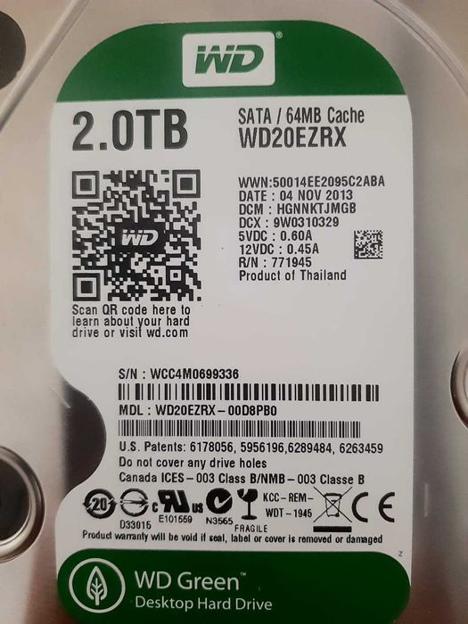 Жорсткий диск WesternDigital 2TB (Тб) WD20EZRX